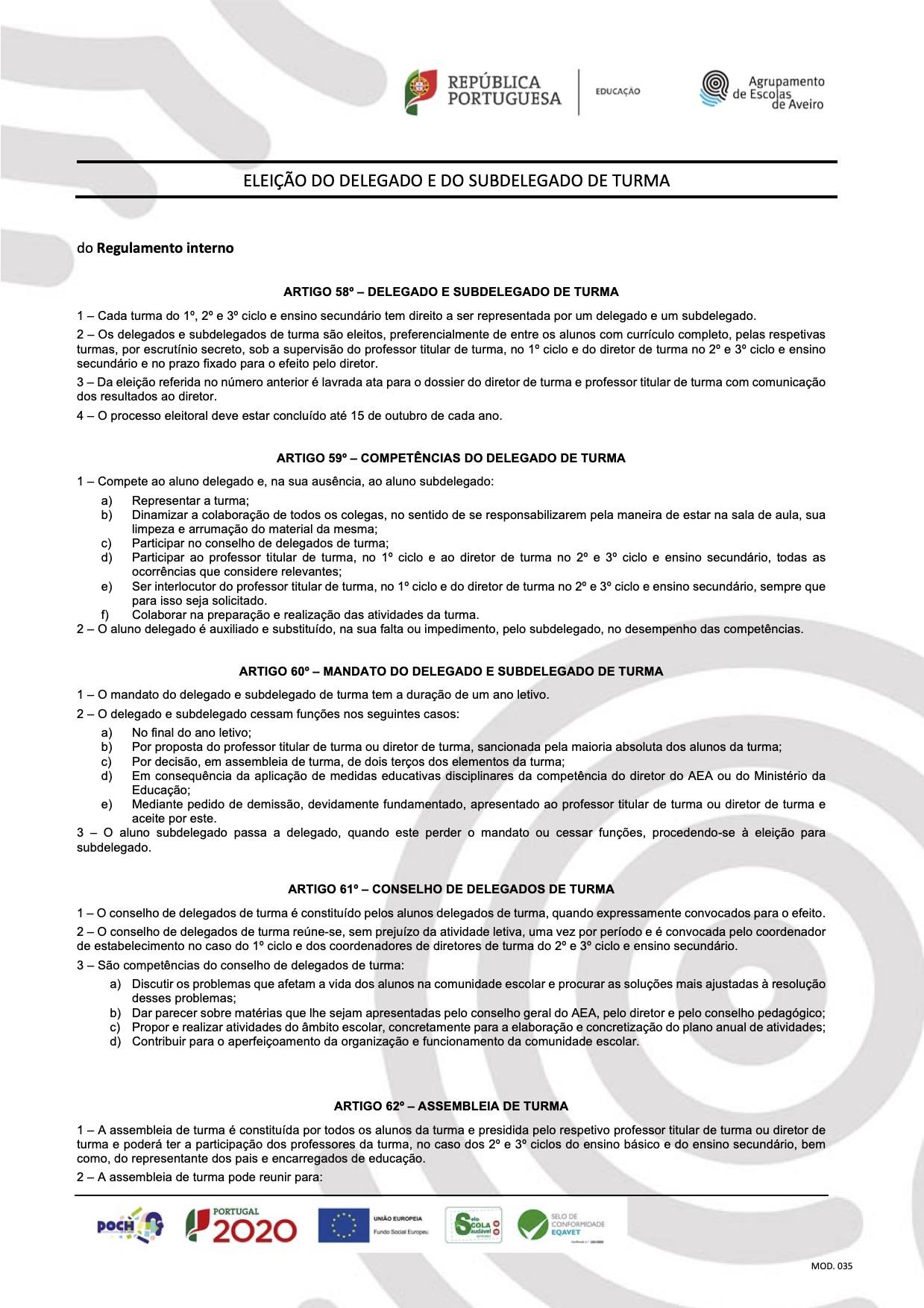 Perfil de delegado e subdelegado de turma