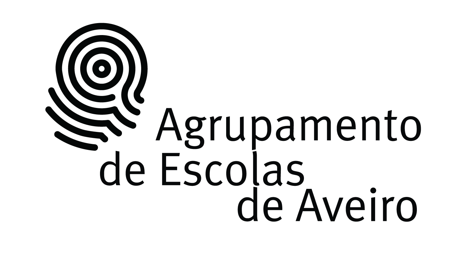 Logotipo do Agrupamento de Escolas de Aveiro – preto e branco